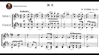 Reinhold Glière  12 Duos for 2 Violins Op49 No 1 1909 C [upl. by Nelyk]