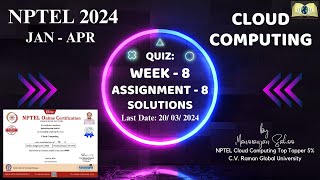 NPTEL Cloud Computing Week 8 Assignment 8 Solution  January  April 2024 [upl. by Dobb]