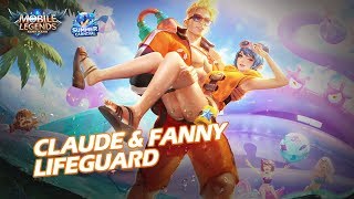 Claude amp Fanny New Skin  Lifeguard  Mobile Legends Bang Bang [upl. by Rumery]