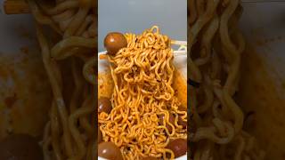 buldak ramen with honey butter quail eggs asmr koreanfood [upl. by Nigem]