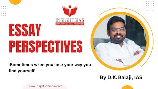 Essay Perspectives  UPSC CSE 2023 3rd March 2024  By DK Balaji IAS  Rank 36 CSE 2014 [upl. by Frodina]