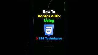 How to center a Div using CSS webdevelopment shorts upskill coding [upl. by Eekaz]