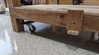 retractable caster wheels on work bench v10 [upl. by Aynotel]