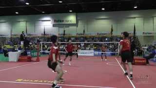 Kings Cup 2014 Sepak Takraw Malaysia vs Korea 3rd Regu  Team event semi final [upl. by Nylissej]