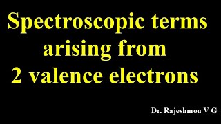 Spectroscopic terms for 2 electron systems [upl. by Oisorbma]