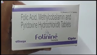 Folinine Tablet  Folic Acid Methylcobalamin and Pyridoxine Hydrochloride Tablets  Folinine Tablet [upl. by Eittah831]