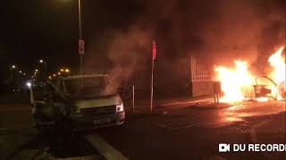 THE NEW IRA ROBBED 3 CARS AND SET THEM ON FIRE IN DERRY NORTHERN IRELAND [upl. by Annaitsirk]