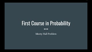 43 Monty Hall Problem First Course in Probability [upl. by Gulgee]