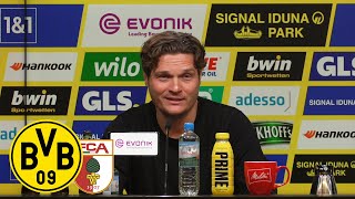 quotMarco hat sich die Südtribüne verdientquot  PK mit Terzic amp Thorup  BVB  FC Augsburg [upl. by Ynamrej]