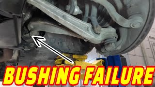 CUSTOMER STATES POPPING NOISE WHEN BRAKING AUDI LOWER CONTROL ARM REPLACEMENT DUE TO FAILED BUSHING [upl. by Akirrehs]