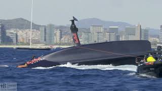 Alinghi Red Bull Racing capsize  Barcelona  September 29 2024 [upl. by Dunham]