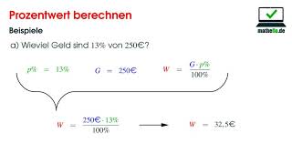 Prozentwert berechnen  PROZENTRECHNUNG [upl. by Yehudi658]