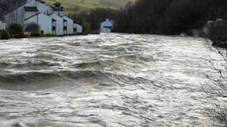 River Leven at Backbarrow in full spate [upl. by Forrester]