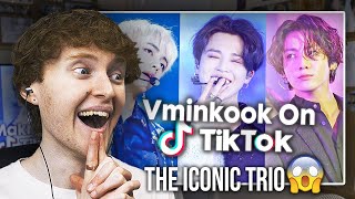 THE ICONIC TRIO BTS Maknae Line Vminkook TikTok Compilation 2021  Reaction [upl. by Sineray]