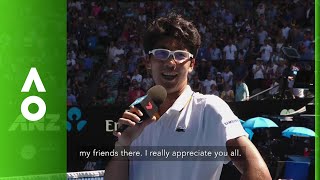 Hyeon Chungs message for his Korean fans subtitled  Australian Open 2018 [upl. by Ecilegna]