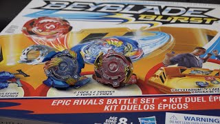 Hasbro BEYBLADE BURST Epic Rivals Battle Set Unboxing amp Review Valtryek amp Spryzen [upl. by Corbie]