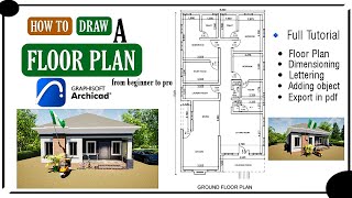 Archicad Tutorial How To Draw A Floor Plan From Beginner To Pro [upl. by Hadwin]