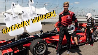 GIVEAWAY WINNER  Dallin Rides in a Race Car [upl. by Larina]