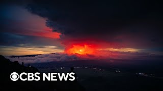 Two volcanoes on Hawaiis Big Island erupt simultaneously for the first time in decades [upl. by Theall]