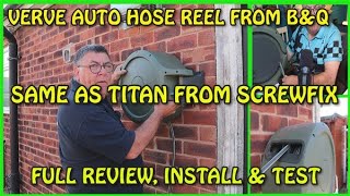 AUTO HOSE REEL 25m FROM BampQ SAME AS THE TITAN ONE FROM SCREWFIX FULL UNBOXING INSTALL amp TEST [upl. by Shute]