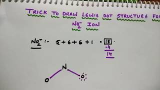 Trick to draw Lewis dot structure for NO2 ion [upl. by Antonetta]