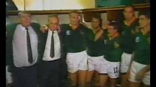 Springboks celebrating in the change room after winning the 1995 Rugby World Cup [upl. by Arivle]