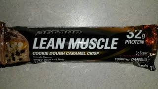 Detour Lean Muscle Cookie Dough Caramel Crisp  Protein Bar Review [upl. by Shanahan]