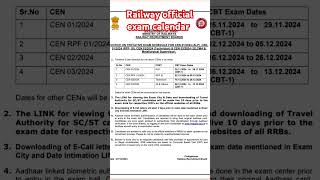 Railway official exam calendar railways rail motivational railwayexam [upl. by Sheeran304]