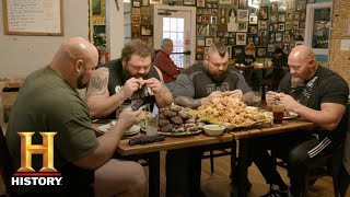 The Strongest Man in History Chicken Wing Eating Contest  Exclusive  History [upl. by Egamlat539]