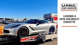 Loading a 2018 Chevy Corvette onto a UHaul Car Hauler [upl. by Solracnauj969]