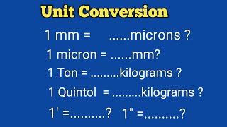 Unit Conversion mm to microns [upl. by Ferren]