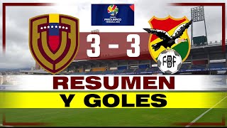 VENEZUELA 3 BOLIVIA 3 RESUMEN Y GOLES  PREOLÍMPICO SUB 23 [upl. by Adnaw808]