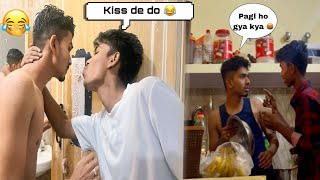 KISSING PRANK ON BROTHER😍 GONE WRONG 🤬😂 Kailash Vlogs [upl. by Thoer43]