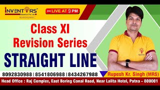 Class XI Revision Series straight line  Mathematics  MRS Sir  INVENTORS EDUCARE [upl. by Erfert]