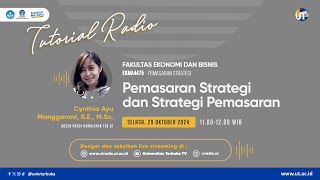 Pemasaran Strategi dan Strategi Pemasaran  EKMA4475 Pemasaran Strategi [upl. by Lari]