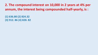 2 The compound interest on 10000 in 2 years at 4 per annum the interest being compound  edu214 [upl. by Inger]