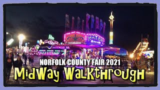 Walking Through the Norfolk County Fair 2021 Midway at Night [upl. by Atsirt]