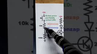 2nd Pulse Circuit Using NPN BJT 2N3904 Bipolar Junction Transistor short shorts electronics [upl. by Balcke]