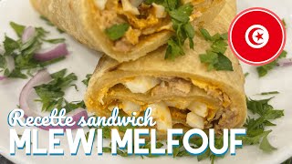 Recette du sandwich Mlewi Melfouf 🇹🇳 [upl. by Gnek]