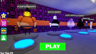 🎃UPDATE HALLOWEEN BARRYS PRISON RUN  All Morphs Unlocked Ghost Barry Pumpkin Cry Full Game [upl. by Mccreary543]