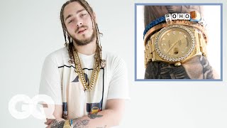 Post Malone Shows Off His Insane Jewelry Collection  GQ [upl. by Aelhsa]