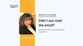 Didn’t you read the email Effective communication with Bina Champaneria Webinar [upl. by Abdul]