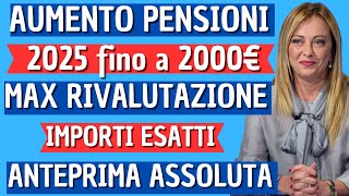 AUMENTO PENSIONI UFFICIALE 📈 VERFICIA NUOVI IMPORTI da GENNAIO 2025 ANTEPRIMA INPS ESEMPI ESATTI [upl. by Hopper]