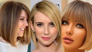 Most Popular Hairstyles For Short Thin Hair With Bangs For Women over 40 in 2024 [upl. by Haila]