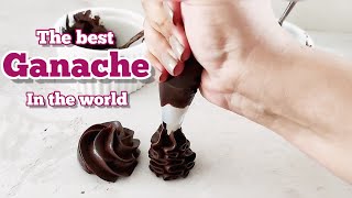 Chocolate ganache perfect ganache in one way for glaze cover piping [upl. by Yaned]