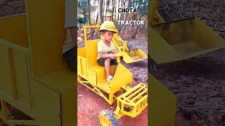 CHOTA TRACTOR 😂 mini wood toy  wood working art skill  wood  hand  crafts shorts [upl. by Ostap144]