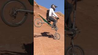 Riding Redbull Rampage… on a Recumbent Bike 😳😱 godisgood redbullrampage downhill mtb [upl. by Yevad]