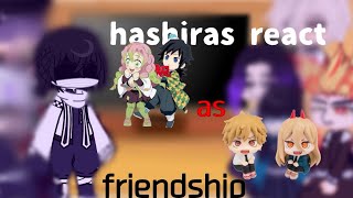 hashiras react to mitsuri and giyuu as power and denji friendship BR ENG reposted [upl. by Nwavahs]