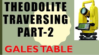 Theodolite traversing GALES TABLE UrduHindi Part 2 [upl. by Nileak]