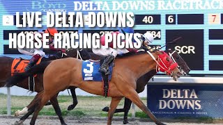 Live Delta Downs Horse Racing Picks [upl. by Ahsirat]